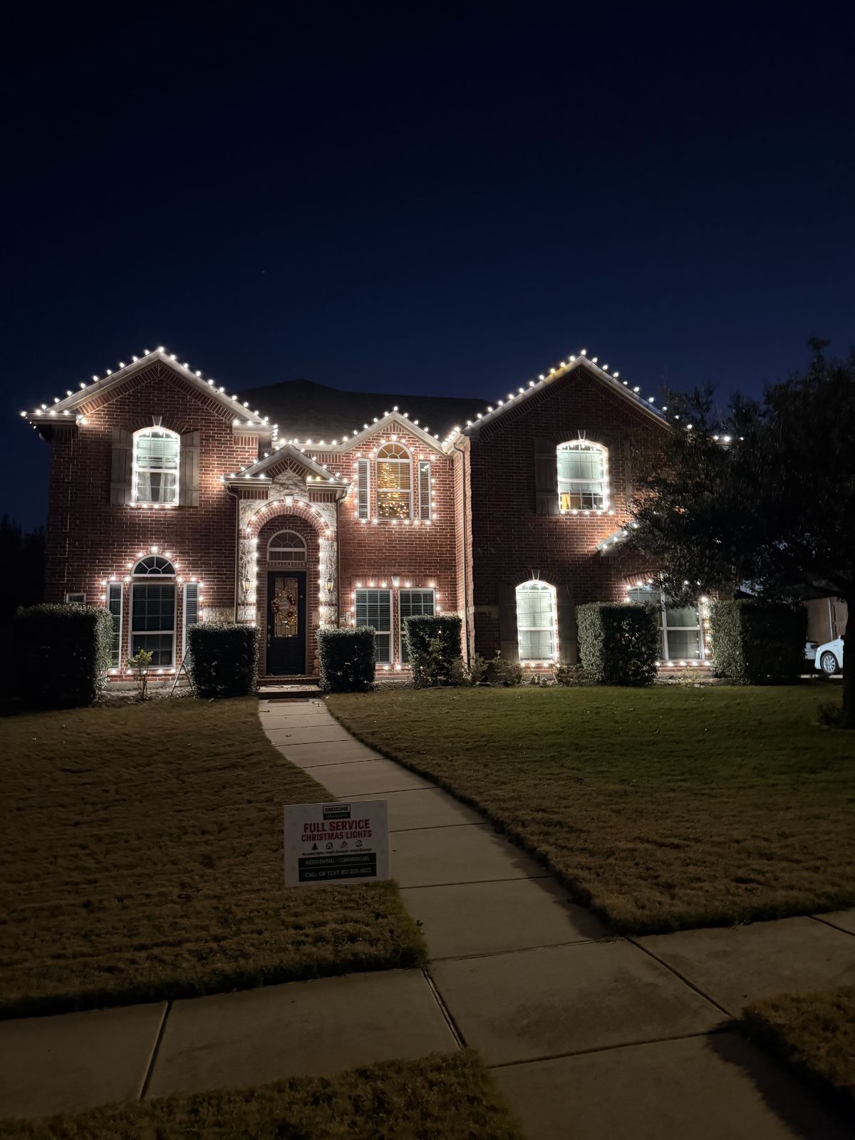 Warm white · rooflines + window trim